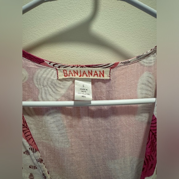 Banjanan Delphinium Palm White Pink Midi Dress - Picture 5 of 5